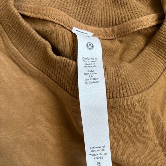 Lululemon Heavyweight Cotton Mock-Neck T-Shirt in Tan - Picture 7 of 9